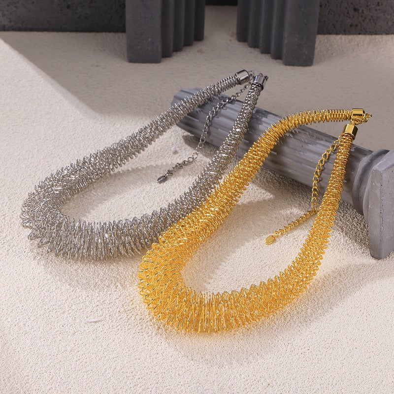 Selling Niche Simple Hip-Hop Style Geometric Spring Jewelry Titanium Steel Gold-Plated Leisure Style Necklace - Image 3